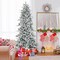Prelit Snow Flocked Christmas Tree with Lights Pine Cones and Stand